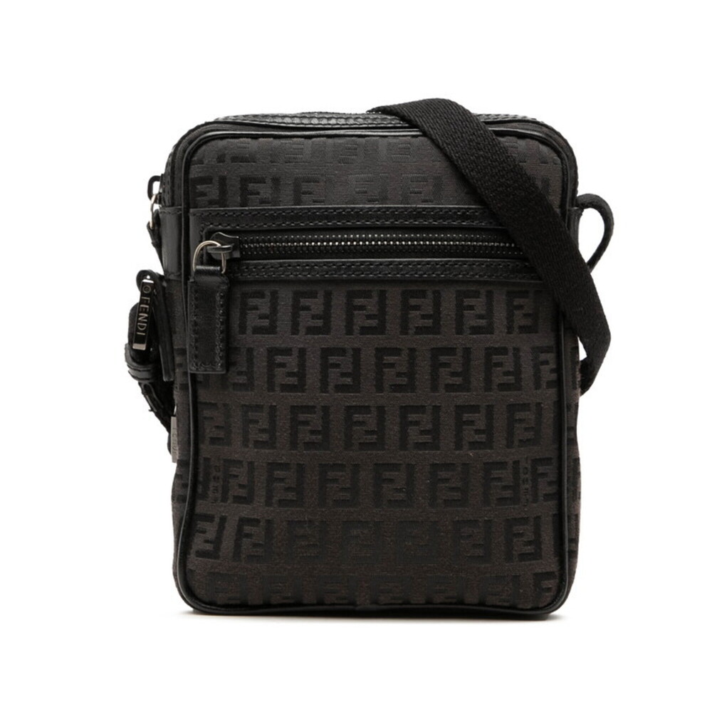 FENDI Black Leather Shoulder Bag